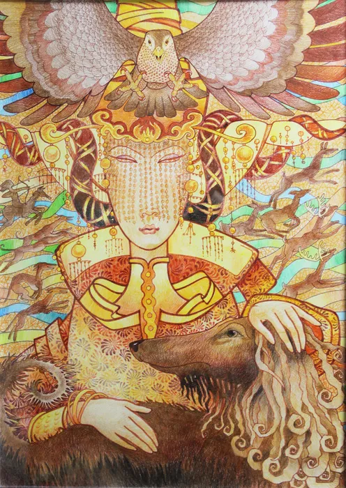 Константин Эпов Гости дорогие из серии Легенды Сибири акв. карадаши, бум.