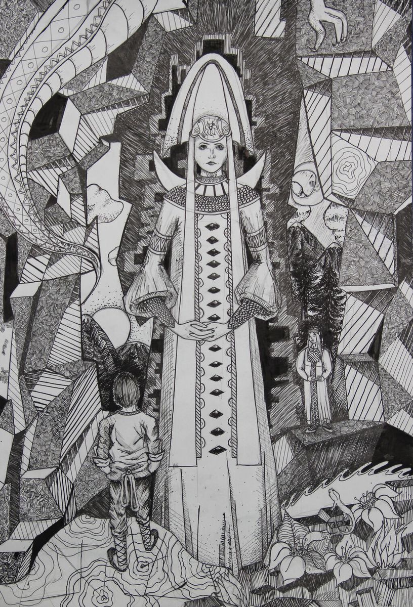 Грачева Екатерина 13 лет Иллюстрация к призведению Хозяйка медной горы преп. Безгина Т.Ю.