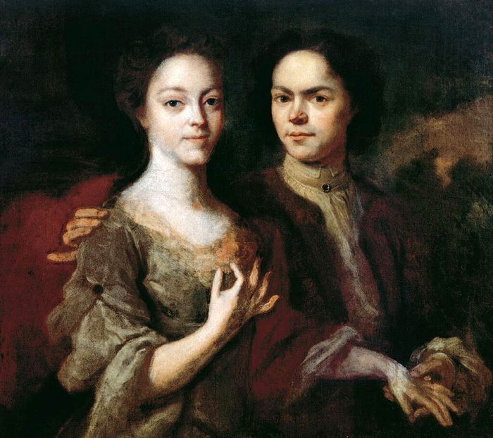 Андрей Матвеев (1701-1739) Автопортрет с женой