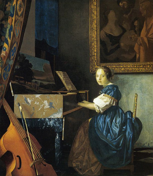 Ян Вермеер. Дама сидящая за вёрджинелом 1673-1675